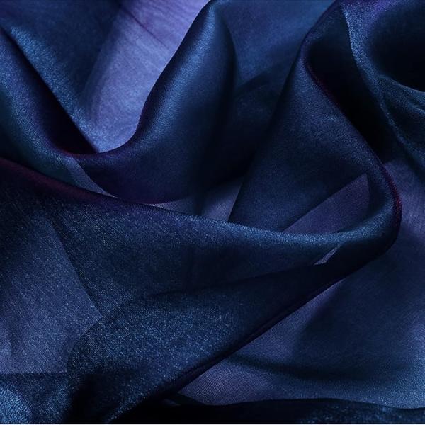 選べる19色 高光沢 オーガンジー 生地 3ｍx幅150cm 手芸 カラー 無地 布(ネイビー)
