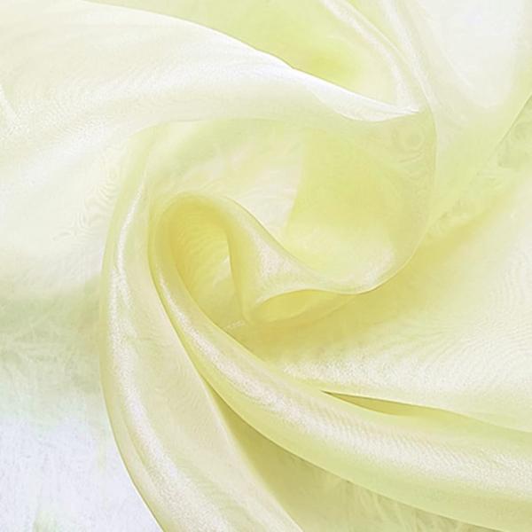 選べる19色 高光沢 オーガンジー 生地 3ｍx幅150cm 手芸 カラー 無地 布(レモン)