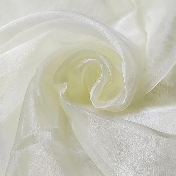 選べる19色 高光沢 オーガンジー 生地 3ｍx幅150cm 手芸 カラー 無地 布(オフホワイト)