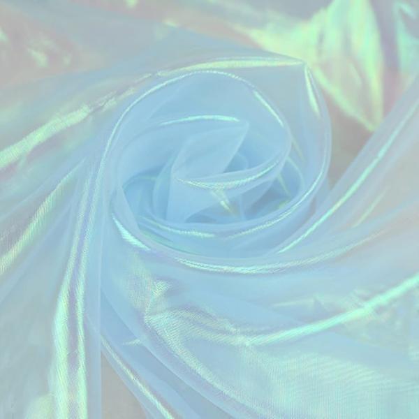 選べる11色 オーロラ オーガンジー 生地 5mx150cm 手芸 カラー 透明 無地 布(ライトブ...