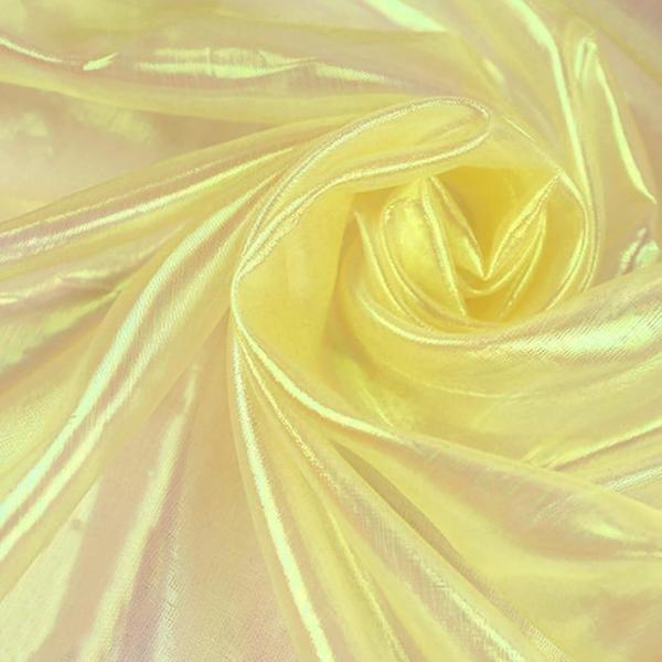 オーロラ オーガンジー 生地 3mx150cm 手芸 カラー 透明 無地 布( イエロー)