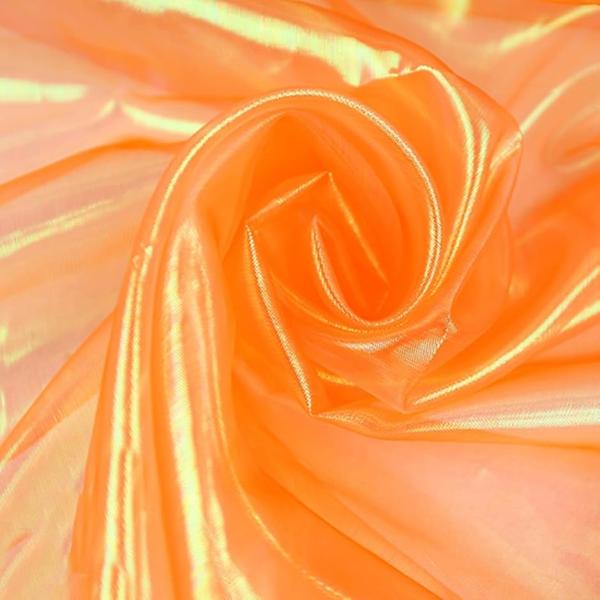 選べる11色 オーロラ オーガンジー 生地 5mx150cm 手芸 カラー 透明 無地 布 (オレン...