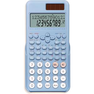 関数電卓 スライド式ハードカバー付き 401関数・機能 微分積分・統計計算・数学自然表示 2行表示 関数計算機 数学電卓( ブルー)