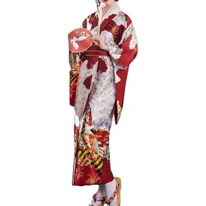 和服 レディース コスプレ 衣装 和装 浴衣 ハロウィン コスチューム 夏祭り和柄 e996( レッ...
