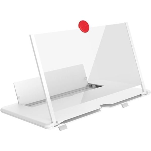 3D スマホ画面拡大鏡 折りたたみ 多機能スクリーンアンプ OD14( ホワイト,  10インチ)