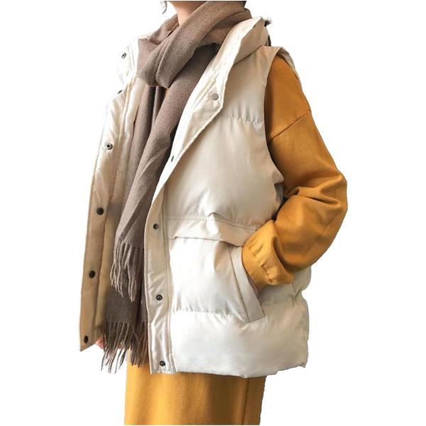 ベスト レディース アウトドア 軽量 アウター 薄手 ジャケット( ホワイト,  L)