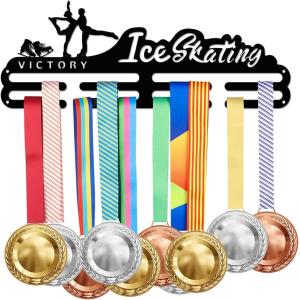 アイススケートメダルハンガーディスプレイ ペアスケートスポーツ ディスプレイラック 40個以上のメダル用 壁掛け( スケート競技)｜horikku