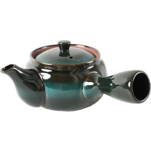 美濃焼 急須 ティーポット 水色 茶色 グラデーション 茶こし付き 320ml