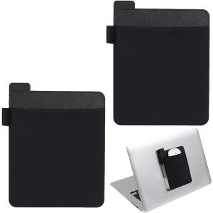 ノートパソコン ガジェット ポケット 2個セット 貼り付け スリーブ ケース ポーチ PC 背面 収納( ブラック)｜horikku