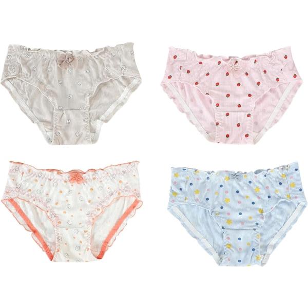 ぴゅありぼん 大きいサイズ リアルJSシリーズ かわいい 抗菌 プリント ショーツ 4色セット( A...