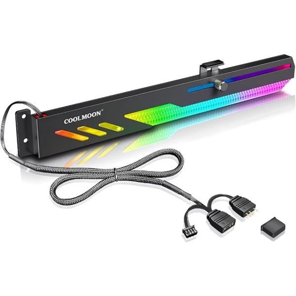 グラフィックボードブラケット GPU ホルダー LED ARGB 5v 3pin 28cm 支え 垂...