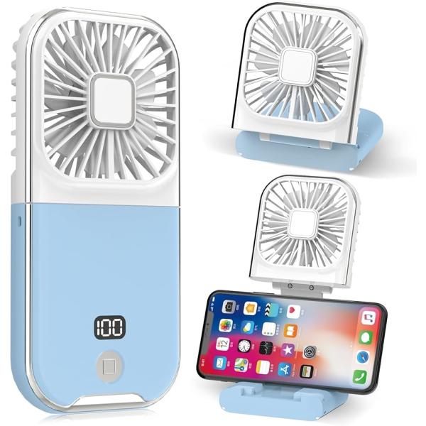 ハンディファン 携帯扇風機 20dB静音 4段階風量調節 充電式 折り畳み 軽量 小型 Type-C...