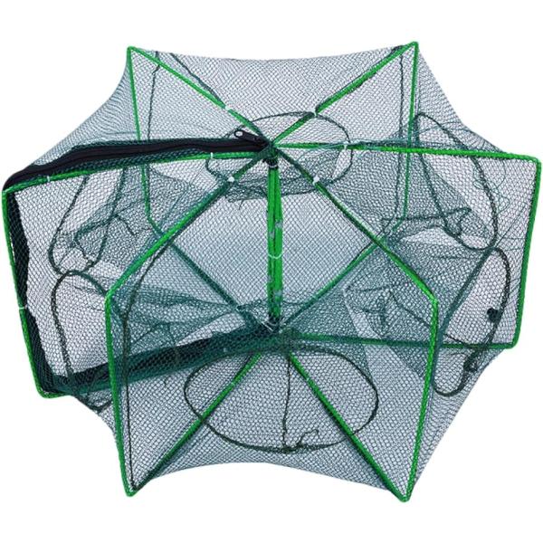 魚捕り網 折りたたみ可能 6穴 仕掛け付き 漁具