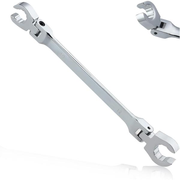 ダブルフレアナットレンチ メガネレンチ フレックス ブレーキパイプ用メガネレンチ(シルバー,  10...