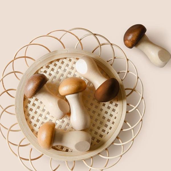 箸置き きのこ 木製 かわいい セット おもしろ デザイン おしゃれ キノコ 食器 5個 MDM(茶...