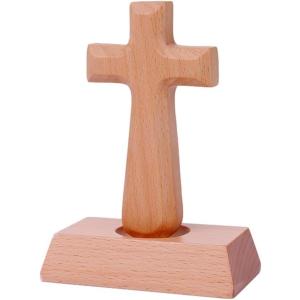 イエス・キリスト 木製 十字架 25cm 壁掛け用E987(ブラウン