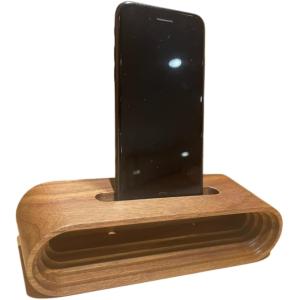 j-124-TEA iPhone WOOD SPEAKER ウッドスピーカー 2つ穴 チーク