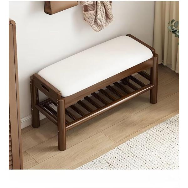 玄関ベンチ 木製 無垢材 北欧 天然木 シューズラック 収納ベンチ 玄関椅子 玄関スツール 靴収納 ...