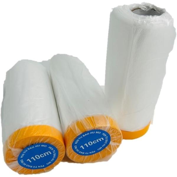 養生 マスキング テープ付き 3個セット ロール 車 塗装 壁 ペンキ 養生シート 04( 04 幅...