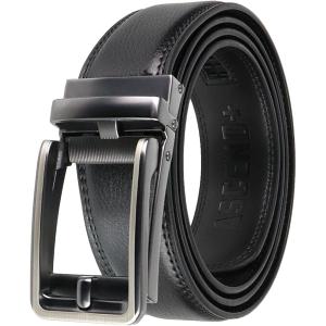 ベルト メンズ 穴なし オートロック ビジネス 大きいサイズ MDM (B黒色 130)の商品画像