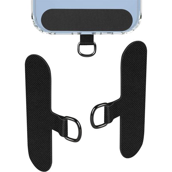 ストラップホルダー 2枚 スマホストラップ ストラップホール 便利 (「2枚」ブラックxブラック, ...