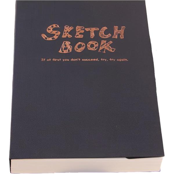 スケッチブック 紙質 おしゃれ かわいい アート 120枚 絵画 デッサン 持ち運び(ブラック,  ...