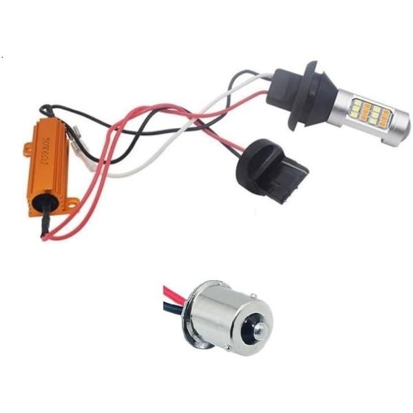 LED ウインカーポジションキット 42連 12V ツインカラー 2色発光 平行ピン(アンバーxブル...