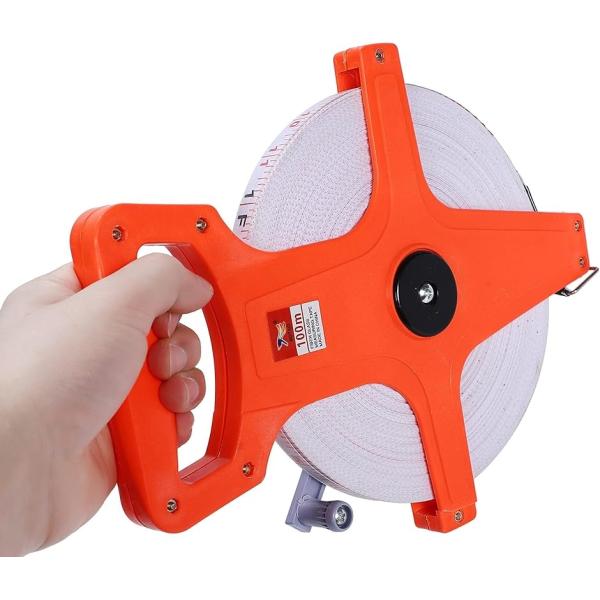 巻尺 100mメジャー 巻き尺 距離測定器 採寸 グラウンド 運動場 ライン引き 両面メモリ メート...