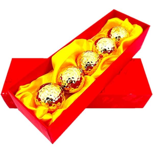 ゴルフ コンペ 景品 福箱 ゴルフボール ゴールド 5個セット 金色 豪華 ギフトプレゼント けいひ...