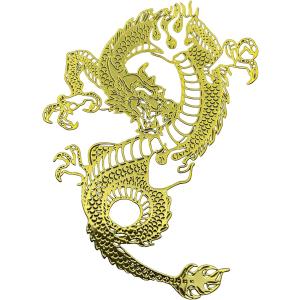 ドラゴン 龍 紋章 金色 ゴールド 金属 デカール シール 5シールE815