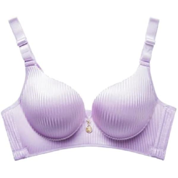 ブラ 極厚パット パッド入り パット付き ノンワイヤー シームレス コスプレ コスチューム(パープル...