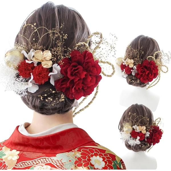 成人式・卒業式にぴったりの華やか髪飾り 和装小物 七五三 結婚式 入学式 花火大会 浴衣 着物 袴 ...
