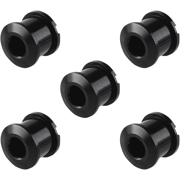 チェーンリングボルト 自転車 フロント ギア 固定ネジ 軽量 アルミ合金 5個入り (ブラック,  ...