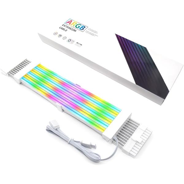 【互換品】LED ARGB 5v 3pin スリーブケーブル 延長ケーブル 30cm 電源 ゲーミン...