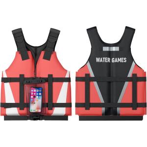 ライフジャケット フローティングベスト シュノーケリングベスト 大人用 子供用 防水スマホケース 付き Sサイズ MDM(エンパイアローズ)