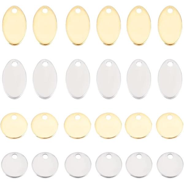 約80個 2色 2スタイル 楕円形 304ステンレス チャーム タグチャーム 刻印 メタルチャーム ...