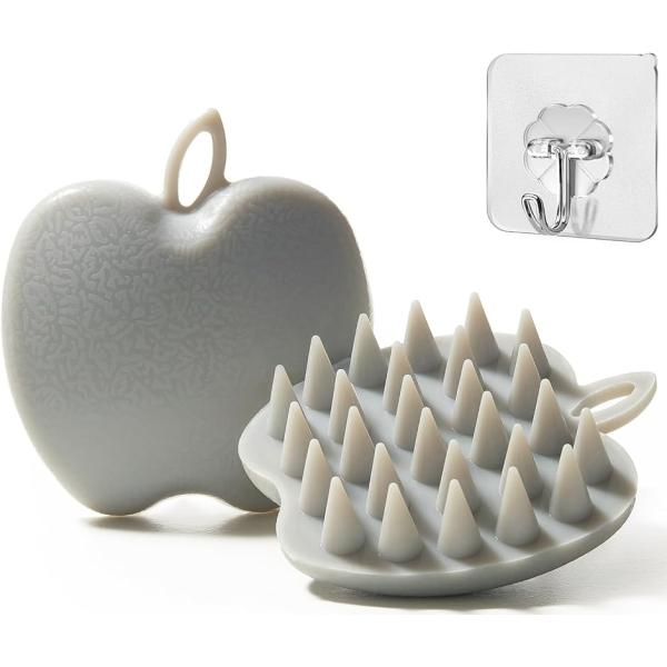 シャンプーブラシ 人間工学 頭皮 髪の毛 マッサージ フック付き MDM(Gray)