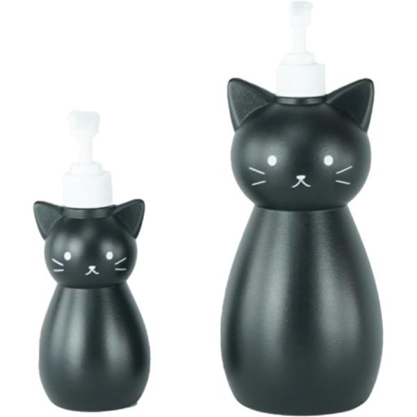 ネコのディスペンサー ホワイト Sサイズ + Lサイズ 黒猫 ペアボトル 2種セット シャンプー ト...