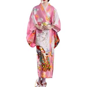 和服 レディース コスプレ 衣装 和装 浴衣 ハロウィン コスチューム 夏祭り和柄 e996( ピン...