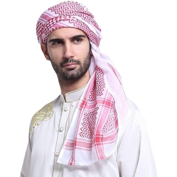 アラブ コスプレ イスラム ターバン スカーフ 頭巾 レッド