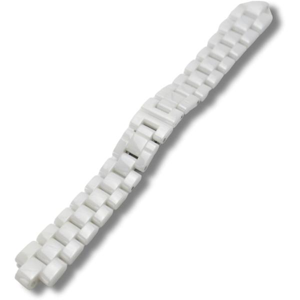 腕時計ベルト 腕時計バンド 時計ブレス セラミック( ホワイト,  7.5mmx19mm)