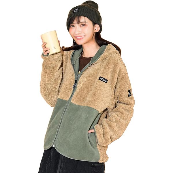 もこもこ ボア フリース ジャケット レディース ブルゾン コート 前開き ジップアップ 長袖 立ち...