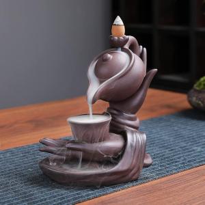香炉 蒔絵 135-01 平丸獅子蓋 双鶴 床の間 置物 仏具 銅 ブロンズ