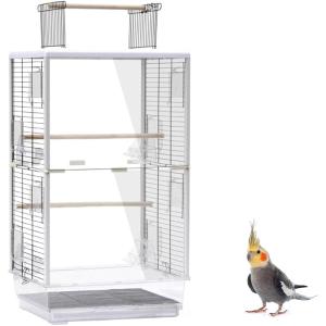 鳥かご 大型 アクリル バードケージ 小鳥 ゲージ 80cm 小動物 インコ モモンガ( クリア)｜horikku