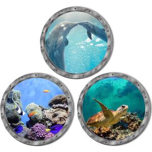 3D ウォールステッカー イルカ 3枚セット