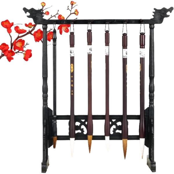 毛筆 筆かけ スタンド 書道 吊り 習字 置物 工芸品 アクセサリ 書道用具 展示 プラスチック 1...