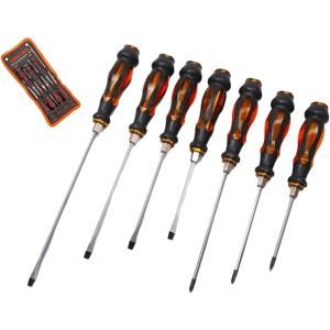 貫通ドライバー セット プラス マイナス マグネット付き 7本 工具 DIY