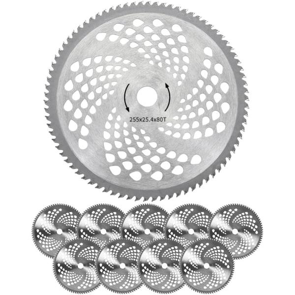 【互換品】草刈り機 チップソー 草刈り機の刃 替え刃 スチール 255mm 交換 用品(10枚,  ...