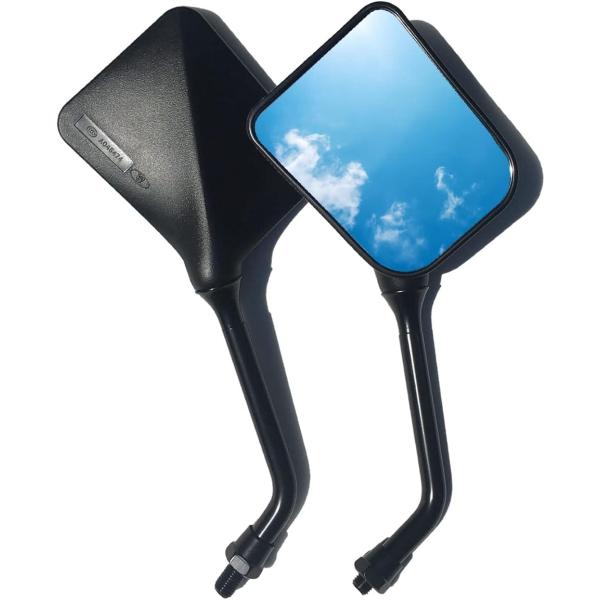 バイク ミラー 10mm 左右 セット スクエア 黒 旧車 カスタム 汎用 サイド スクエア型 (M...