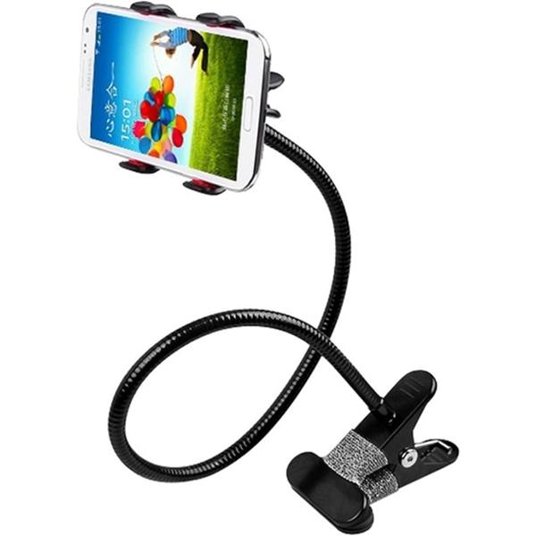 良品ラボ スマホスタンド クリップ式 フレキシブルアーム 充電ホルダー 360度回転 角度調節 寝な...